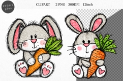 Bunny Clipart, Easter Clipart, Whimsical Clipart, Product Image 1
