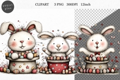 Bunny Clipart, Easter Clipart, Whimsical Clipart, Product Image 1