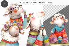 Sheep Clipart, Easter Clipart, Whimsical Clipart, Product Image 1