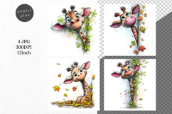 Giraffe JPG, Peeking giraffe, Whimsical JPG, Product Image 1