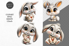 Bunny Clipart, Easter Clipart, Whimsical Clipart, Product Image 1