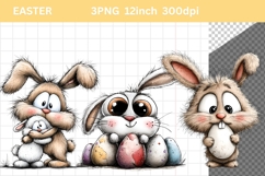 Bunny Clipart, Easter Clipart, Whimsical Clipart, Product Image 1