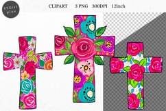 Cross clipart, Jesus, Easter clipart, Whimsical Clipart Product Image 1