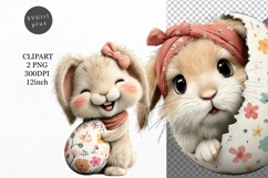 Bunny Clipart, Easter Clipart, Whimsical Clipart, Product Image 1