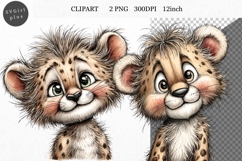 Cheetah Clipart, Animals Clipart, Whimsical Clipart Product Image 1