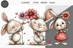 Bunny Clipart, Easter Clipart, Whimsical Clipart, Product Image 1