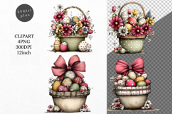 Basket Clipart, Easter Clipart, Whimsical Clipart, Product Image 1