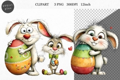 Bunny Clipart, Easter Clipart, Whimsical Clipart, Product Image 1