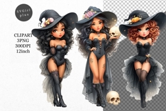Witch Girl PNG, Girl Clipart, Whimsical Clipart Product Image 1
