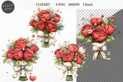 Roses Clipart, Valentines Day Clipart, Whimsical Clipart Product Image 1