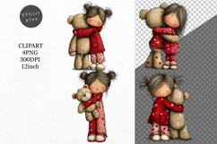 Teddy Bear Clipart, Valentines Day Clipart, Whimsical Product Image 1