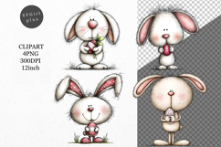 Bunny Clipart, Easter Clipart, Whimsical Clipart, Product Image 1