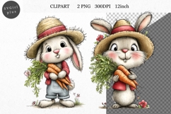 Bunny Clipart, Easter Clipart, Whimsical Clipart, Product Image 1