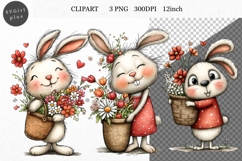 Bunny Clipart, Easter Clipart, Whimsical Clipart, Product Image 1
