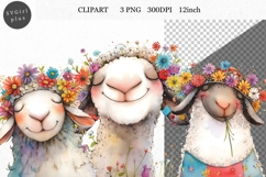 Sheep Clipart, Easter Clipart, Whimsical Clipart, Product Image 1