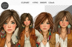 Girl PNG, Boho Girl Clipart, Whimsical Clipart Product Image 1