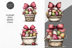 Basket Clipart, Easter Clipart, Whimsical Clipart, Product Image 1
