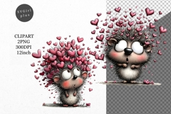 Hedgehog Clipart, Valentines Day Clipart, Whimsical Clipart Product Image 1