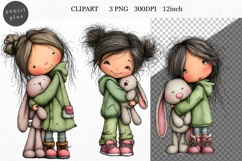 Girl Clipart, Easter Clipart, Whimsical Clipart, Product Image 1