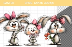 Bunny Clipart, Easter Clipart, Whimsical Clipart, Product Image 1