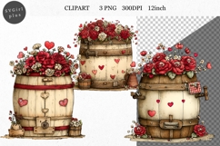 Barrel Clipart, Valentines Day Clipart, Whimsical Product Image 1