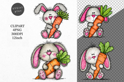 Bunny Clipart, Easter Clipart, Whimsical Clipart, Product Image 1