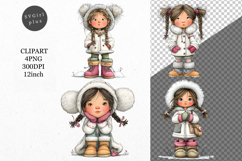 Girl PNG, Winter Girl PNG, Whimsical Clipart Product Image 1