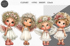 Angel Clipart, Valentines Day Clipart, Whimsical Clipart Product Image 1