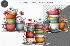 Cups Clipart, Whimsical Clipart, Product Image 1