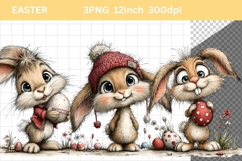 Bunny Clipart, Easter Clipart, Whimsical Clipart, Product Image 1