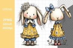 Bunny Clipart, Easter Clipart, Whimsical Clipart, Product Image 1