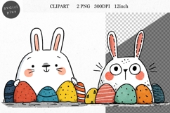 Bunny Clipart, Easter Clipart, Whimsical Clipart, Product Image 1