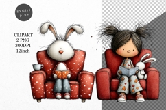 Bunny Clipart, Whimsical Clipart, Product Image 1