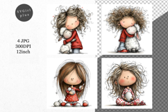 Easter Girl, Whimsical JPG, JPG, Junk journal, Product Image 1