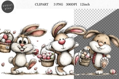 Bunny Clipart, Easter Clipart, Whimsical Clipart, Product Image 1