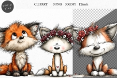 Fox Clipart, Animals Clipart, Whimsical Clipart Product Image 1