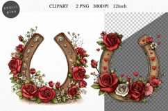 Horse show Clipart, Valentines Day Clipart, Whimsical Clipar Product Image 1
