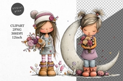 Girl PNG, Girl Clipart, Whimsical Clipart Product Image 1