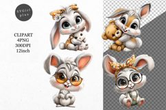 Bunny Clipart, Easter Clipart, Whimsical Clipart, Product Image 1