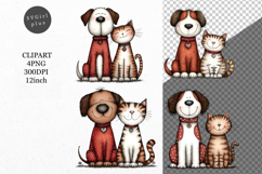 Cat and Dog Clipart, Whimsical Clipart Product Image 1