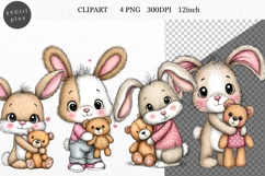Bunny Clipart, Easter Clipart, Whimsical Clipart, Product Image 1