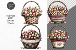 Basket Clipart, Easter Clipart, Whimsical Clipart, Product Image 1