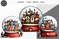 Christmas clipart, Snowball clipart, Blue Christmas Product Image 1