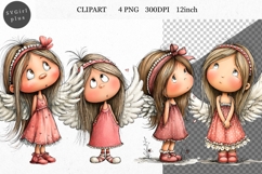 Angel Clipart, Valentines Day Clipart, Whimsical Clipart Product Image 1