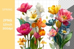 Flowers Clipart, Spring Clipart Product Image 1
