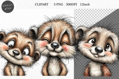 Meerkat Clipart, Animals Clipart, Whimsical Clipart Product Image 1