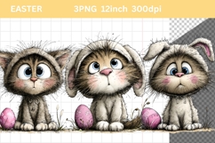 Cat Clipart, Easter Clipart, Whimsical Clipart, Product Image 1