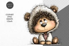 Teddy Bear Clipart, Winter Clipart, Whimsical Clipart Product Image 1