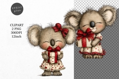Koala Clipart, Valentines Day Clipart, Whimsical Clipart, Product Image 1