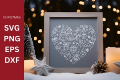 Christmas Heart SVG, Christmas SVG, Cricut Product Image 2